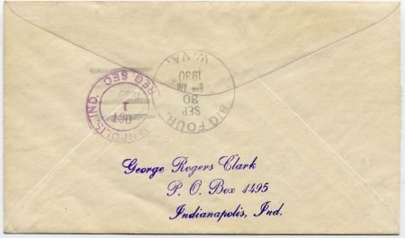 INV-12627×1-1 US West Virginia, Big Four 634, 635, 637, 683 Fancy Cancel Cover, "4" Cancel