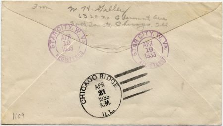 INV-12628×1-1 US West Virginia, Star City 724 Fancy Cancel Cover, Nautical Star