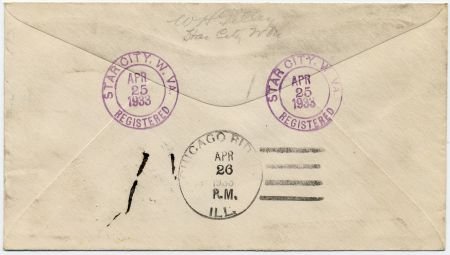 INV-12630×1-1 US West Virginia, Star City 725 Fancy Cancel Cover, Nautical Star