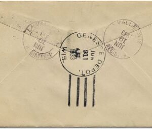 US Wisconsin, La Valle 729 Fancy Cancel Cover