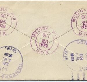 US Wisconsin, Medina 633, 638, 640 Fancy Cancel Cover, Negative "M" in Circle