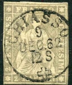 Switzerland 35 Fine Used Chiasso 12/9/1852 S-O-N Cancel