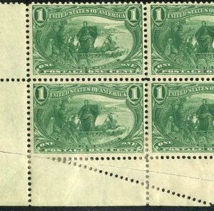 US 285 Early Commemoratives Mint H + NH Misperf due to fold over - hinge reinforced