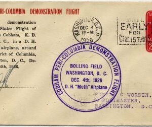 US 1926 Cobham Souvenir Cover Peri Columbia Deomstration Flight