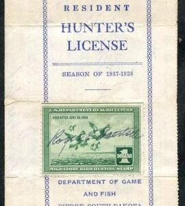 US RW4  Duck Stamp Used F - VF on SD License