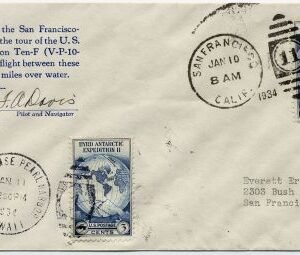 US 1934 San Francisco - Hawaii Navy Flight with 733 Signed Lt. F A Davis