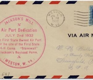 US 1932 710 on Air Port Dedication Signed by Pilot, Jack Bishop