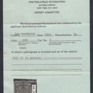 New Brunswick 1 VF Used Sound and Genuine - PFC cv $575