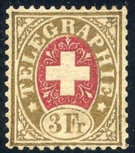 Switzerland Telegraph #4 VF LH Rare