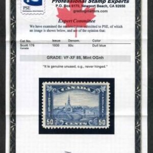 Canada 176 VF - XF NH Mint PSE Cert VF / XF 85