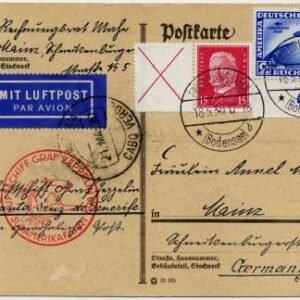 Germany 1930 So. Am. Flight Card with C38 Variety