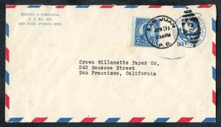 INV-13164itExt_85655619-2511-4ef6-aae4-285833817308 US Puerto Rico 1934 Early Airmail cover with 637 on UC2 var
