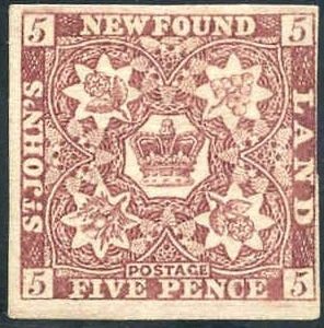 Newfoundland 5 F - VF Mint Just Fine, Close at right with PFC Part OG cv $325