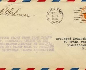 US 1936 UC28 Portland OR Airmail Cover Signed by Pilot