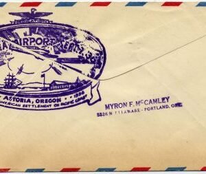 US 1936 UC28 Portland OR Airmail Cover Signed by Pilot