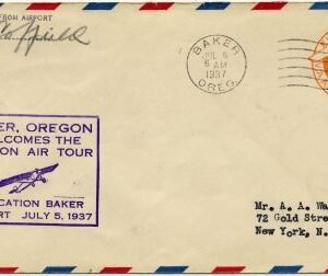 US 1937 UC28 1937 (Jul 6) UC28 Oregon Air Tour cover signed by Pilot