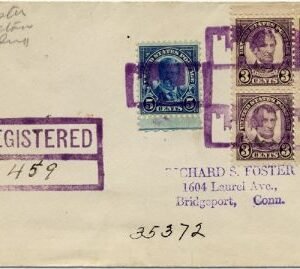 US Indiana, Castleton 635, 637  Fancy Cancel Cover, Negative Castle in Rectangle