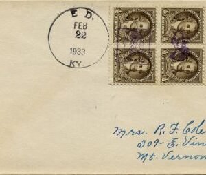 US Kentucky, Ed 764 Fancy Cancel Cover, Washington, Butterfly