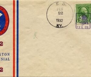 US Kentucky, Ed 705 Fancy Cancel Cover, George Washington in Square