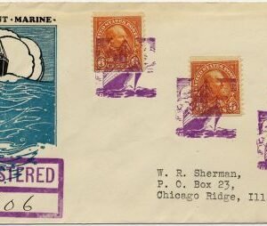 US Illinois, Marine 723 Fancy Cancel Cover, Ship