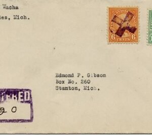 US Michigan, McBrides 638, 692 Fancy Cancel Cover, Cross