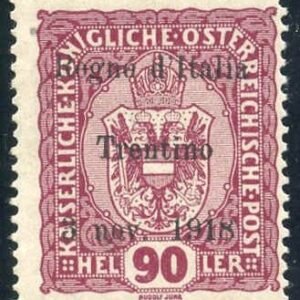 Austria N46 Italian Occupation - Trentino Fine LH Mint UL New Avi Cert - Rare cv $2,250