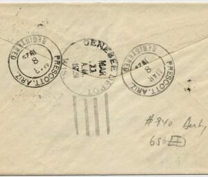 US Arizona, Prescott 650 Fancy Cancel Cover, Derby Hat