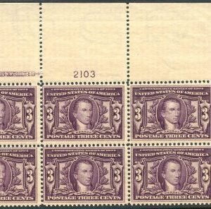 US 325 Early Commemoratives Fine NH UR Corner PB cv $1,305