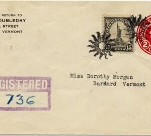 US Vermont, Woodstock 566 U429 Fancy Cancel Cover, Sun Burst