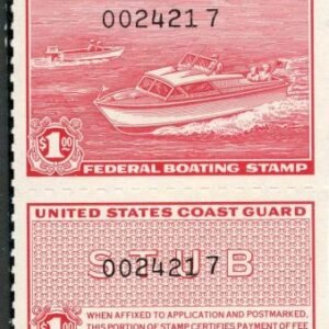 US RVB1-2 XF NH Mint Boating Stamp cv $82.50