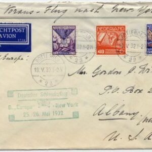 Netherlands 1932 (May 19) Catapult Cover Europa - NY