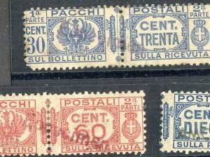 Italy Q27, 29 + 1/2 Q25  with "Especimen" Receiving Covt UPU Specimen Ovpt in violet