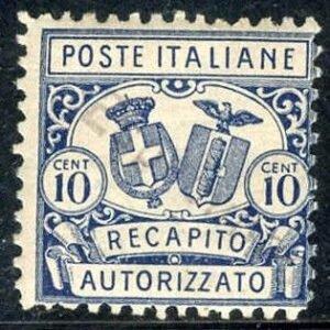 Italy EY1a F LH Mint "Especimen" Ovtp UPU in violet from receiving Govt Rare