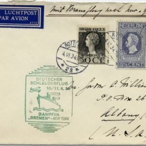 Netherlands 1934 (Jun 4) Catapult Cover Bremen - NY