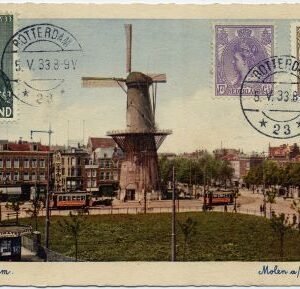 Netherlands 1933 (May 5) Catapult Color PPC Europa - New York