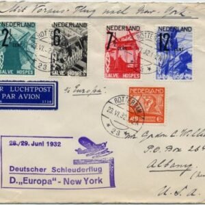 Netherlands 1932 (Jul 23) Catapult Cover Europa - New York
