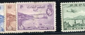 Papua C5-6, 8-9 Faint "Especimen" Ovpt C12 "Amostra" Ovpt stamps with minor flaws