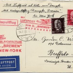 Germany 1930 Catapult Card Bremen - NY (Jul 24)