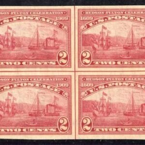 US 373 Early Commemoratives VF Mint NH Centerline Block cv $360