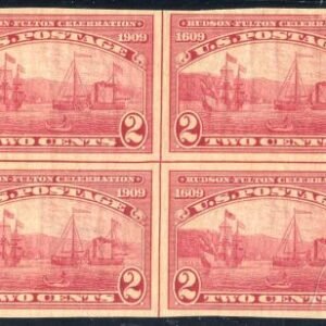 US 373 Early Commemoratives F - VF + LH Mint Centerline Block cv $210