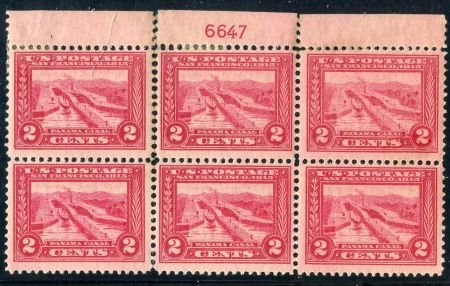 INV-14140itExt_86918574-da62-48ff-bfbe-d50cdad6c127 US 398 Early Commemoratives F - VF H Reattached perfs bottom 3 stamps NH cv $400