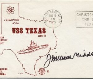 US 1519 USS Texas cover Signed by J. William Middendorf, Sec. of Navy