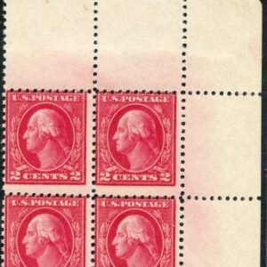 US 500 Washington / Franklin Ave Mint NH UR Corner Block Unusually deep rich color cv $2,200