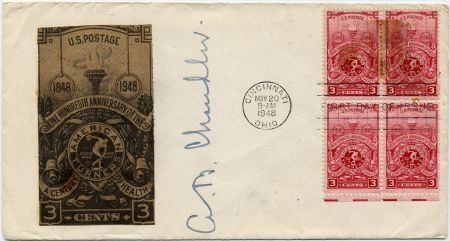 INV-14244itExt_38efece0-e107-4723-a7cb-11d85a711c58 US 1948 #979 FDC Signed by "Happy" Chandler as Comm. of Baseball