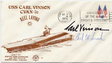 INV-14261itExt_50ffae59-15ce-490b-93f0-06a0f98f2ff1 US 1519 Autographed Cover, Carl Vinson on UUS Carl Vinson Cover
