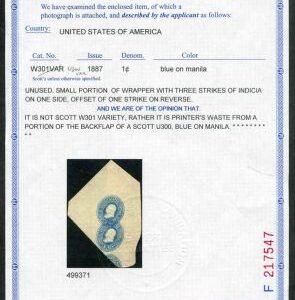 US U300 var Triple Print of 1 cent