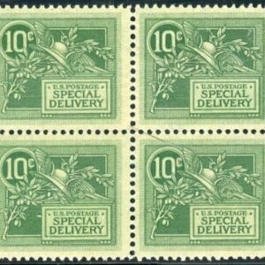 US E7 Special Delivery F - VF NH Block of 4 Pristine cv $600