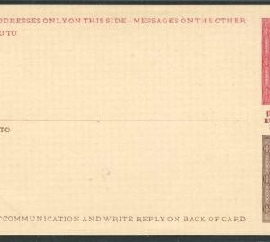 US UY1E Na-g Reply Card Essay by Brooks VF Red and Brown