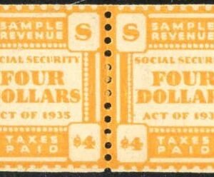US $4 Social Security "Sample Revenue" XF NH