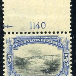 US 297 Early Commemoratives VF XF NH Pristine Plate Number Single as 85 $230.00